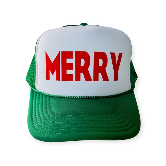 MERRY Christmas Trucker Hat – Holiday Mesh Snapback - Etsy display picture 2