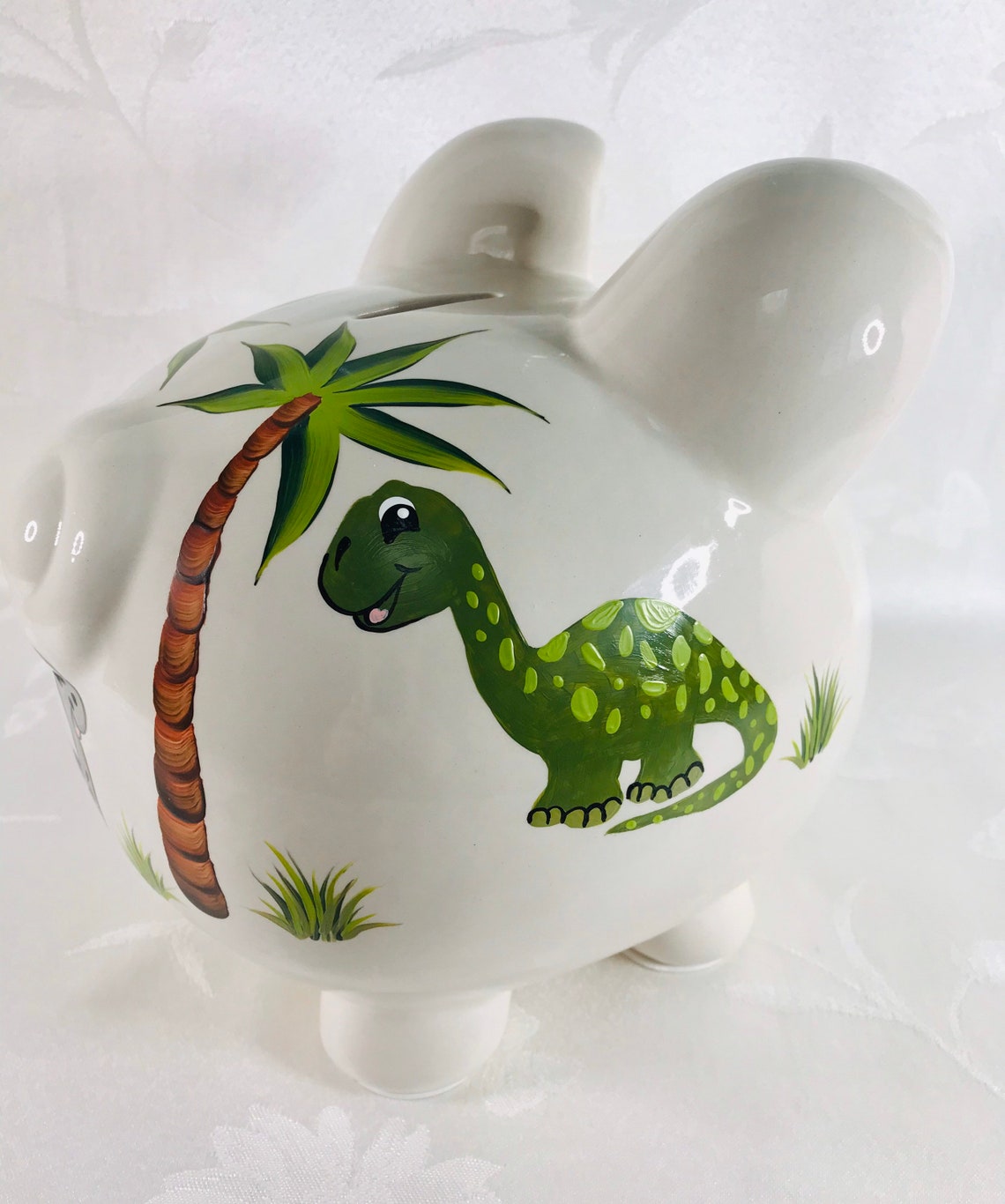 Dinosaur piggy bank large piggy bank ceramic bank gift for Etsy