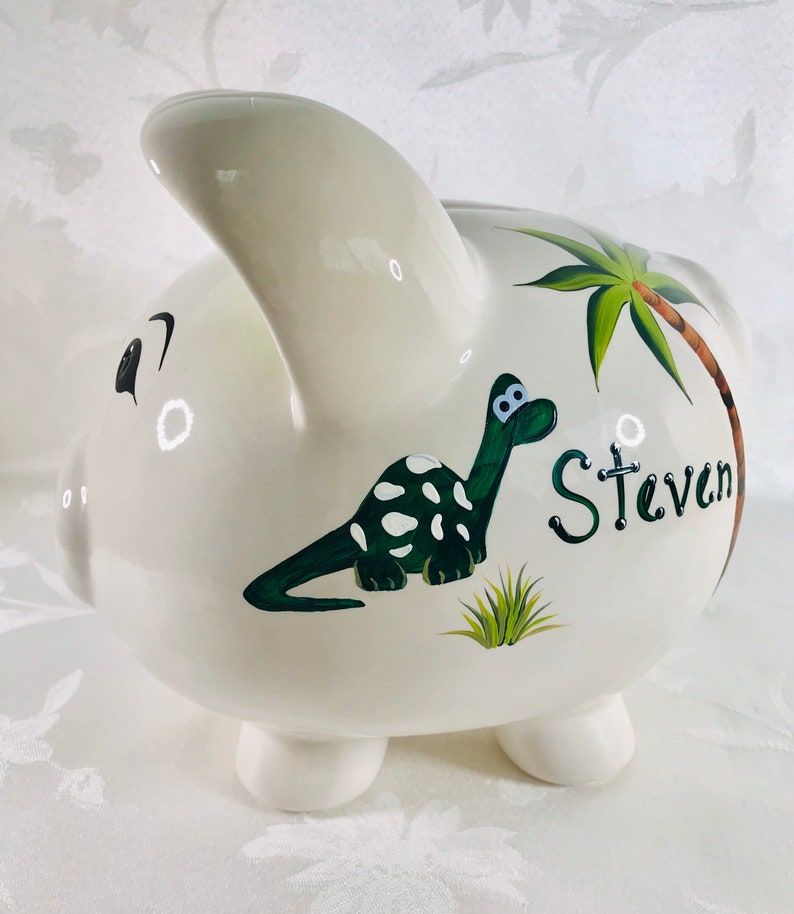 Dinosaur piggy bank large piggy bank ceramic bank gift for Etsy