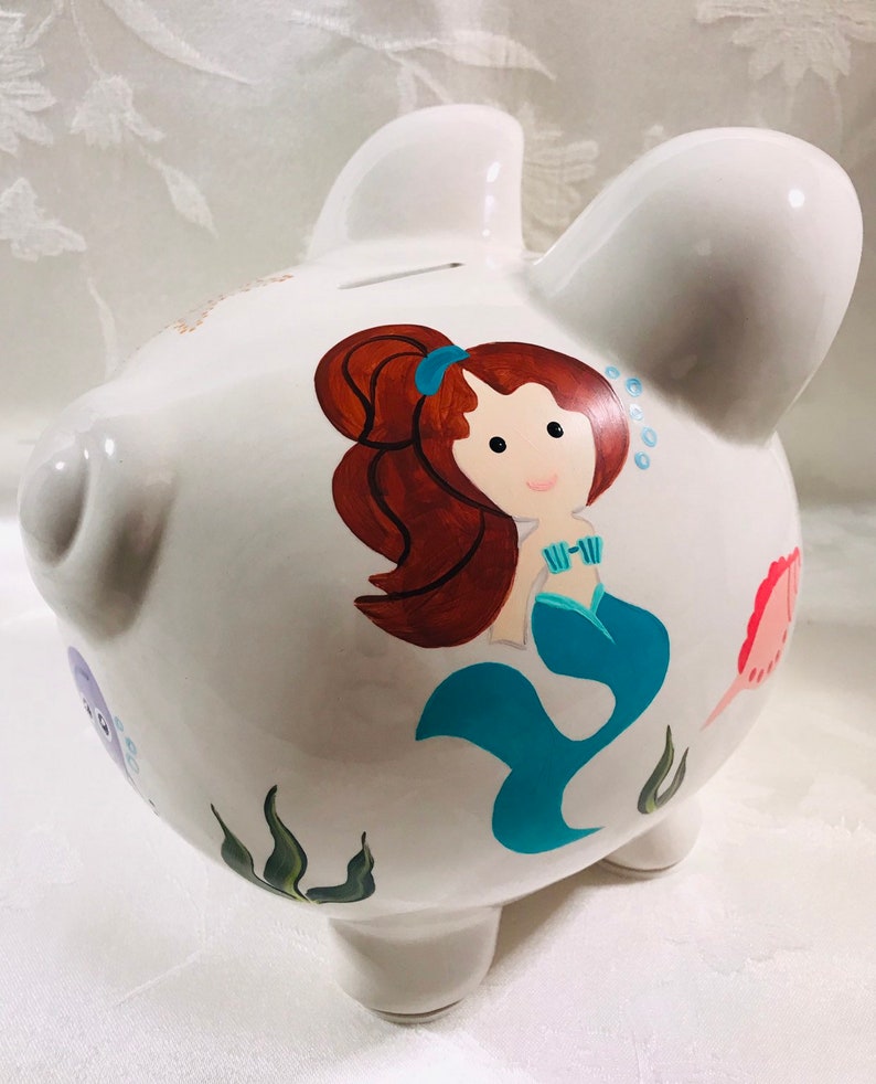Mermaid piggy bank girls piggy bank ceramic bank gift for Etsy