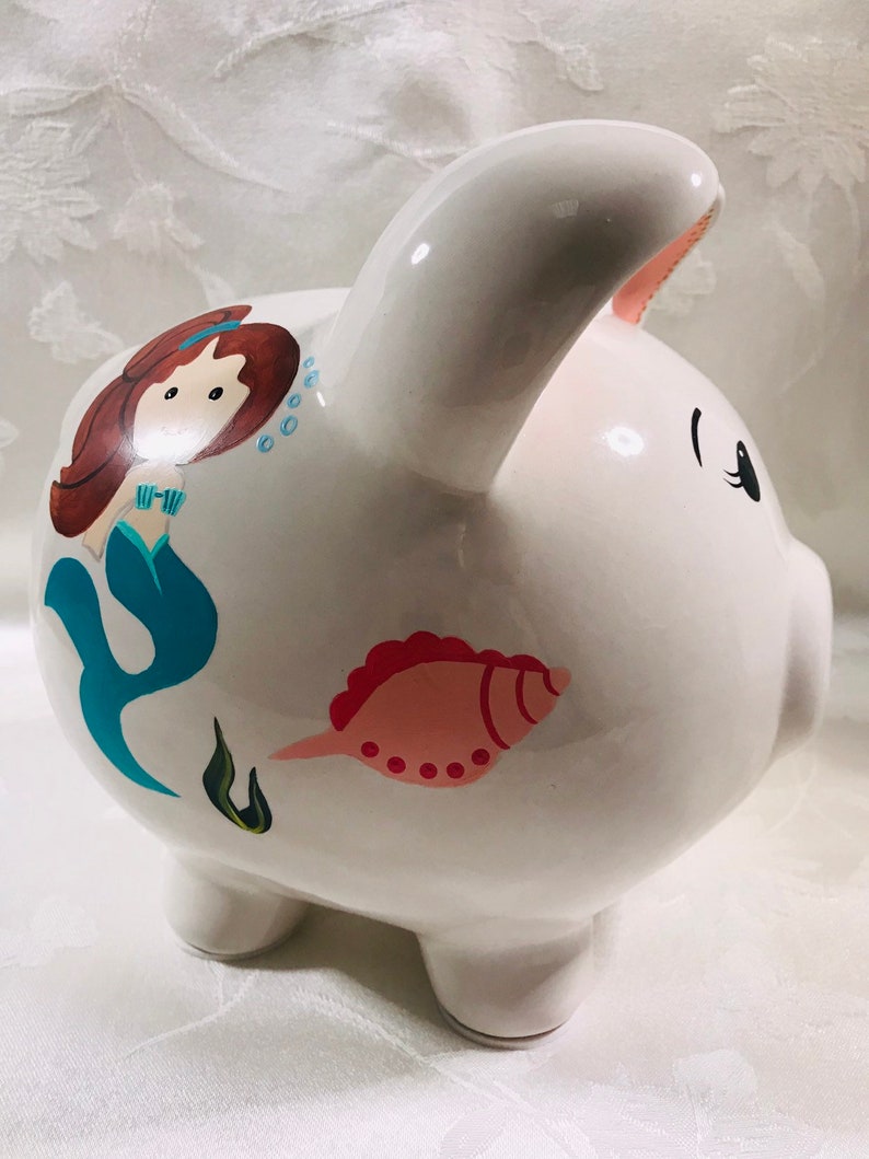 Mermaid piggy bank girls piggy bank ceramic bank gift for Etsy