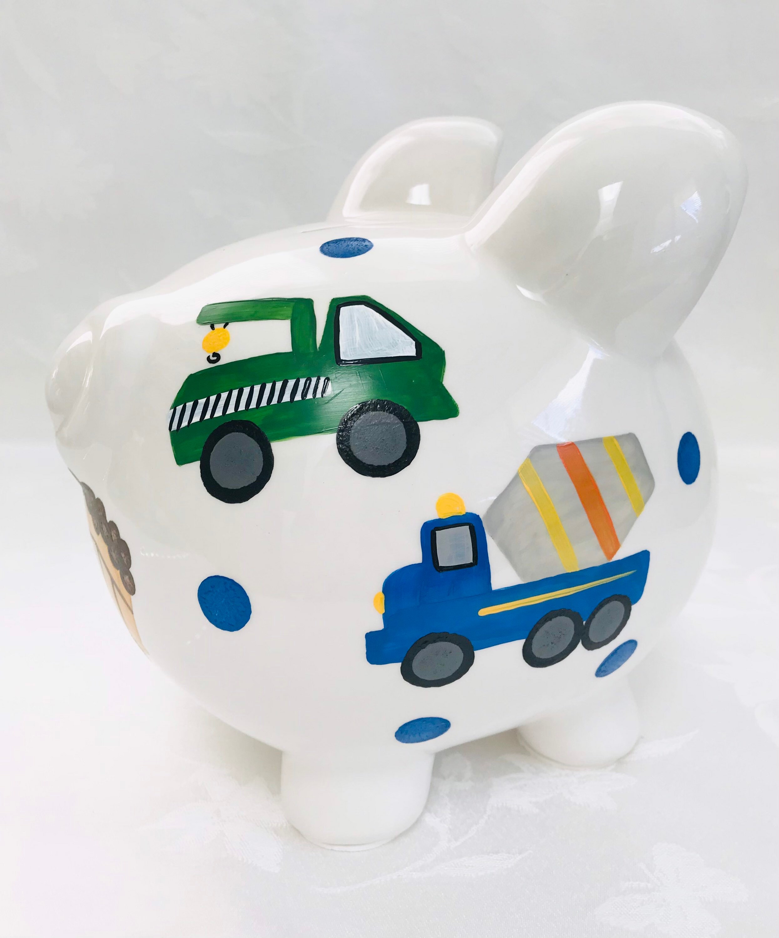 Piggy bank construction trucks bank boys piggy bank Etsy