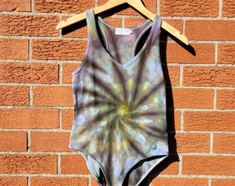 Tie dye sleeveless bodysuit- Festival wear- Size medium