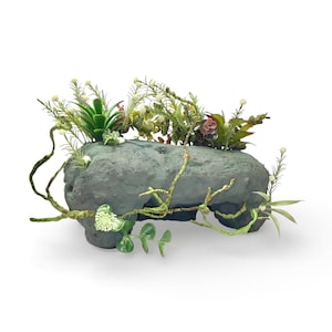 Handmade Faux Stone Reptile Hide | Jungle Terrarium Basking Cave for Lizards, Snakes, & Geckos