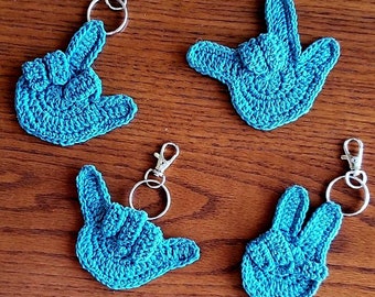 Handsign Crochet Keychains