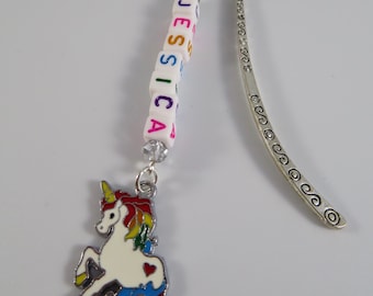 Personalised children’s bookmark, unicorn bookmark, kids bookmark, kids school accessories, personalised bookmark, children’s gift
