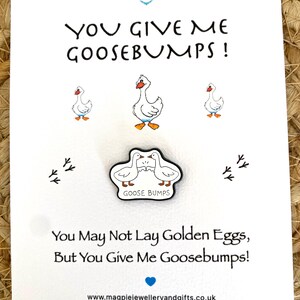 Pin de piel de gallina. Insignia de recuerdo, regalo para enviar por correo, insignia de positividad, insignia hermosa. Regalo con inserto de tarjeta.
