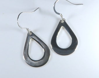 Sterling silver teardrop earrings, silver teardrop earrings, open teardrop earrings, 925 silver earrings, dangle earrings