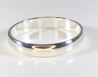 Sterling silver plain band ring, 925 stacking ring, band ring, wedding band ring, sterling silver thumb ring