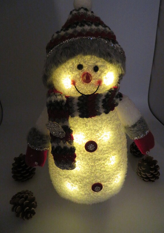 Light up Snowman Decoration christmas Decoration Light up Etsy