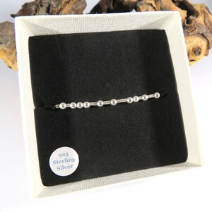 Sterling silver morse code bracelet, custom morse code bracelet, Birthday gift, secret message bracelet,personalised bracelet, Christmas image 4