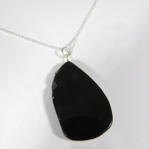 Sterling silver black onyx pendant necklace, silver necklace, onyx necklace, Mother’s Day gift, birthday gift for her, gemstone necklace