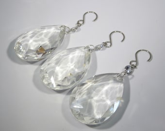 Crystal Christmas tree decorations , set of 3 crystal decorations, glass Christmas tree decorations, crystal drop  decorations