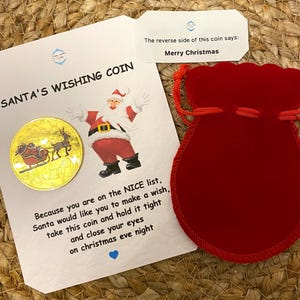 Wensmunt kerstman, kerstavondcadeau, kerstavonddoosvuller, verzamelbare kerstmunt, gouden kerstmanmunt, zilveren kerstmanmunt,