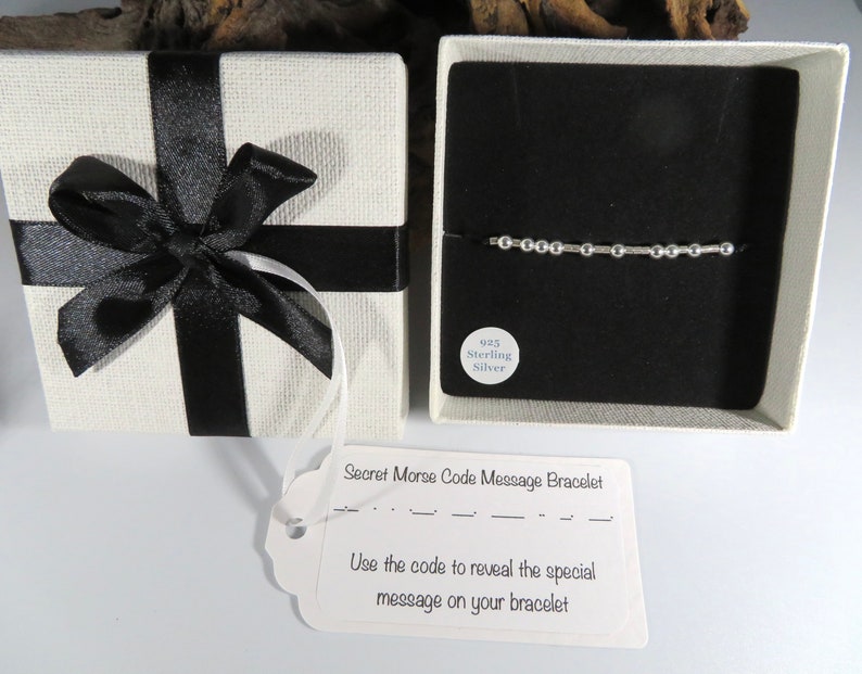 Sterling silver morse code bracelet, custom morse code bracelet, Birthday gift, secret message bracelet,personalised bracelet, Christmas image 3