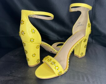 yellow daisy sandals