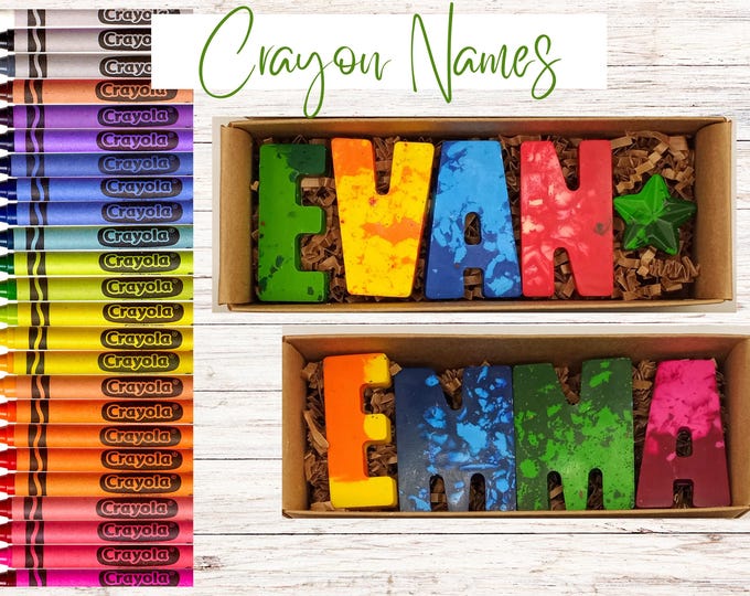 Personalized Crayon Name Set: Kids Party Favors, Custom Craft Gift