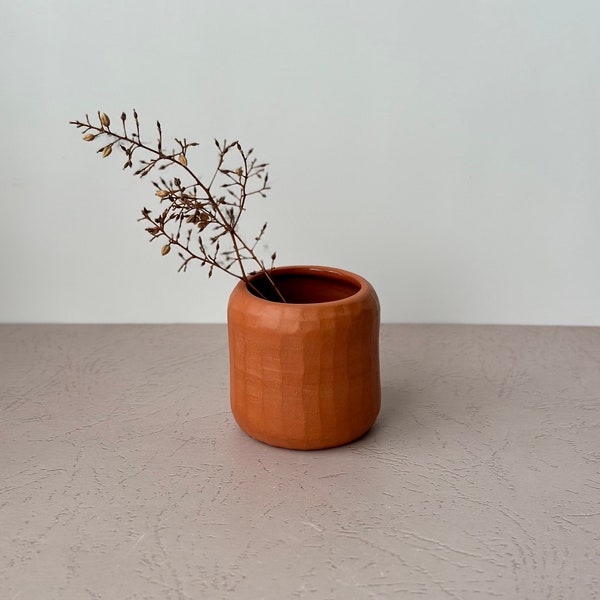 Burnished Terracotta Bud Vase