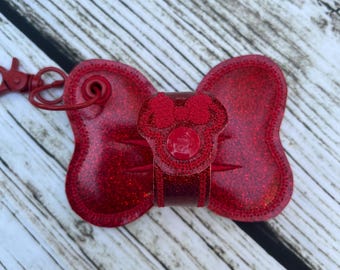 Ear Holder, Minnie Mouse Ear Holder,  Red Sparkly Ear Holder, Disney Ear Holder