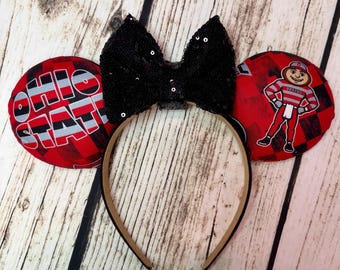 Ohio State Mickey Ears, Ohio State Buckeyes Headband, Mickey Ears, Minnie Ears, College Ears