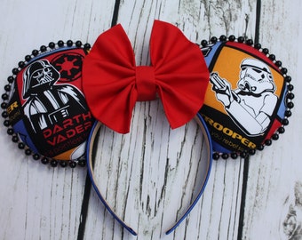 Orejas de Darth Vader de Star Wars: diadema hecha a mano estilo Mickey Mouse
