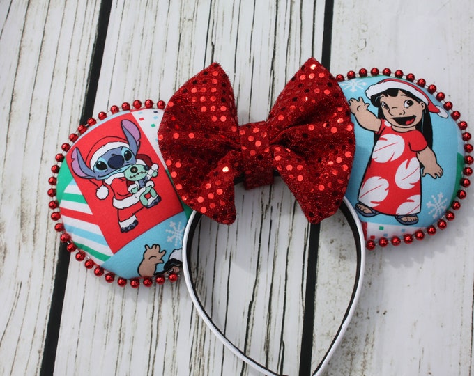 Disney Ears Christmas Ears Lilo and Stitch Christmas Mickey Etsy