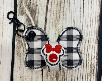 Minnie Mouse Ear Holder: Checked Bow Design