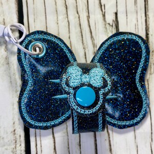 Ear Holder, Minnie Mouse Ear Holder, Minnie Bow Ear Holder, Teal Glitter Ear Holder, Disney Ear Holder