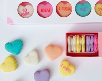 Anti Valentine’s Day Conversation Hearts French Macaron Gift Box 5, 10