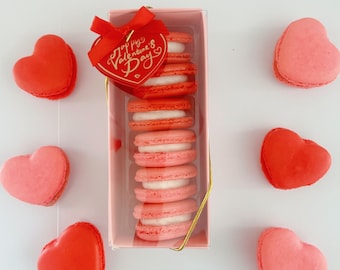 Valentine Hearts French Macarons Gift Box 6, 12