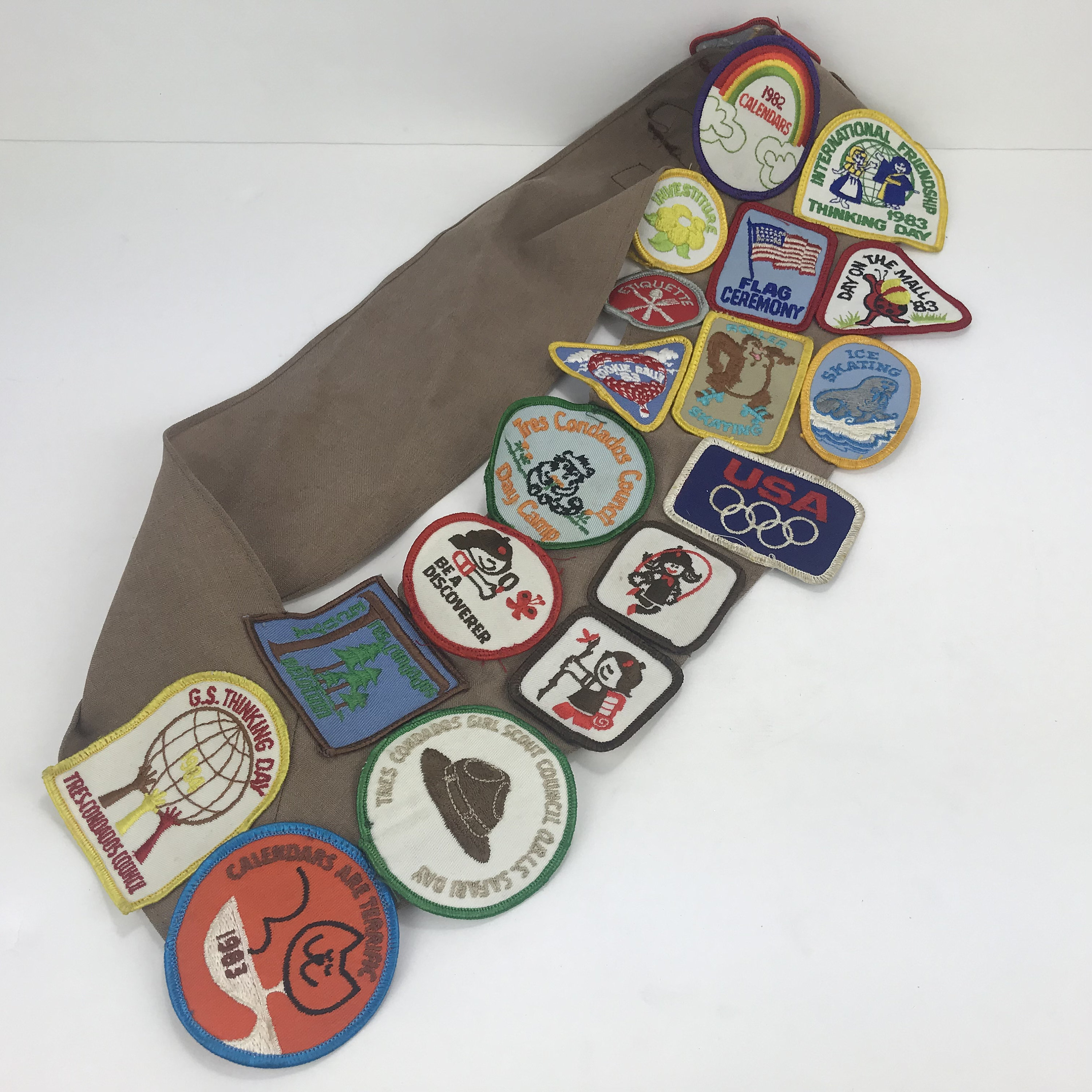 Girl Scout Brownie Sash With Patches Badges Pin vintage 1980s Etsy France