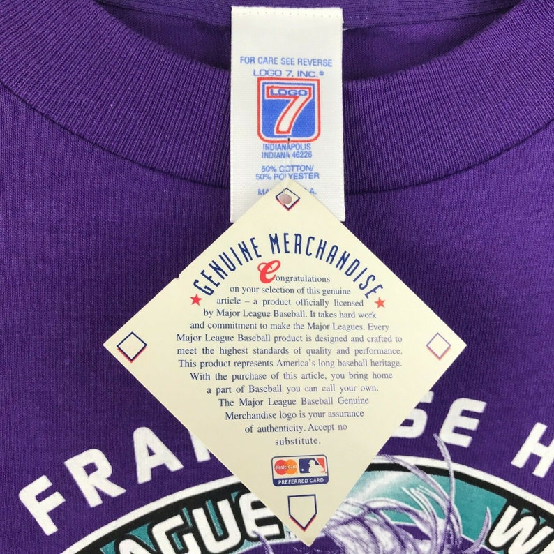 Arizona Diamondbacks Vintage 90s Baseball Purple Graphic T Shirt Mens Medium 1999 Division Champions Deadstock New With Tag