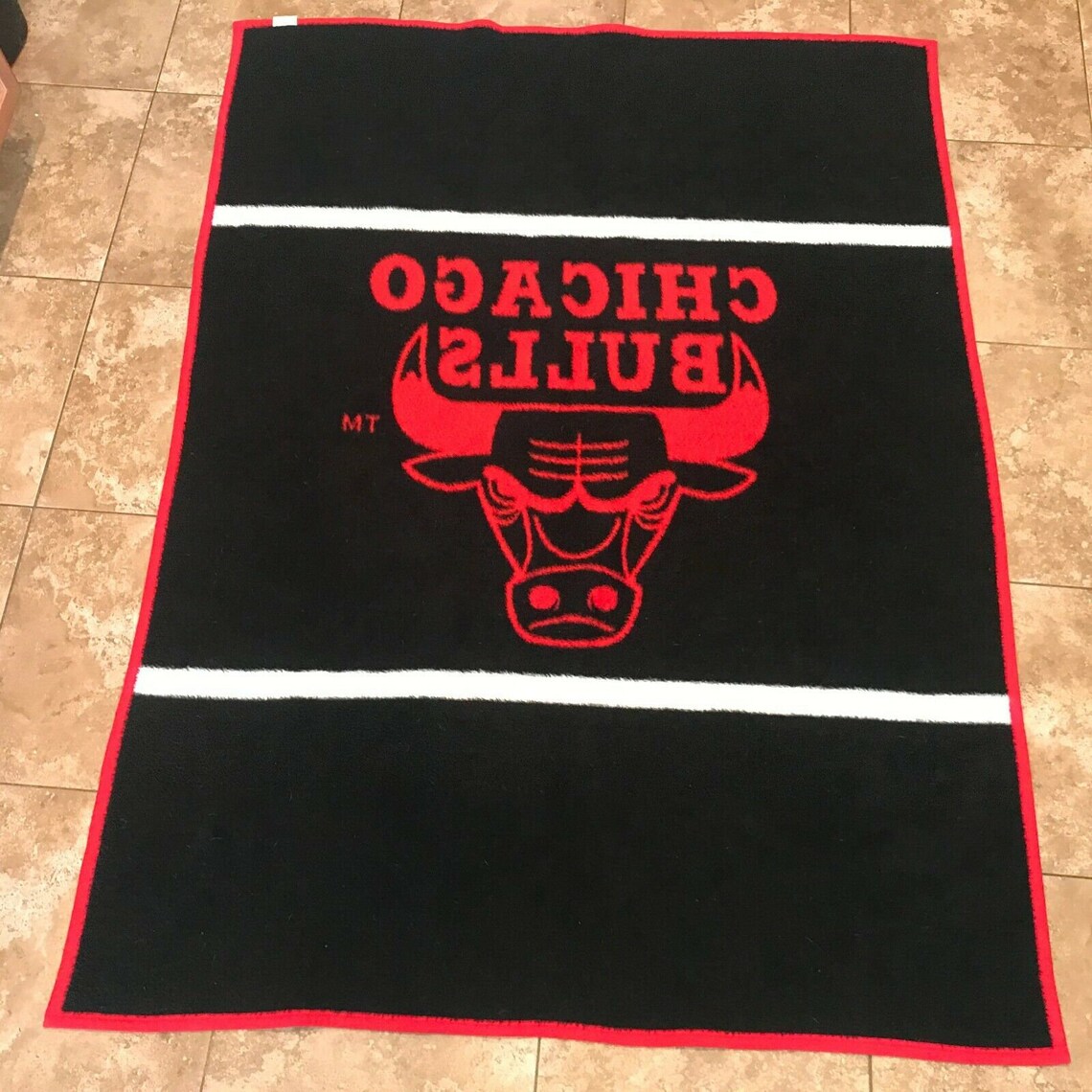 Biederlack Chicago Bulls Blanket Vintage Acrylic Throw NFL Etsy