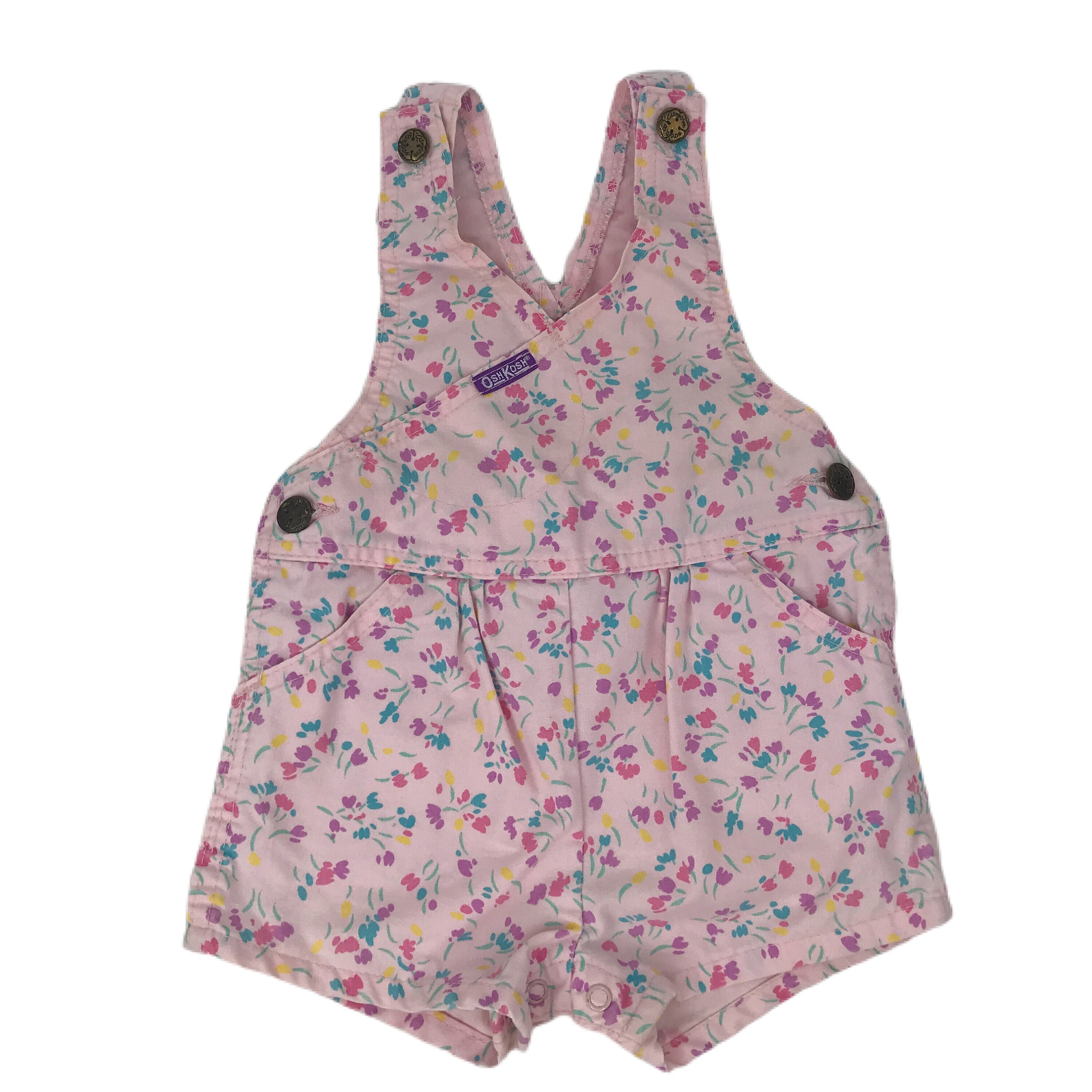 OshKosh B'Gosh Girl Toddler Pink Floral Short Overall 24 Etsy