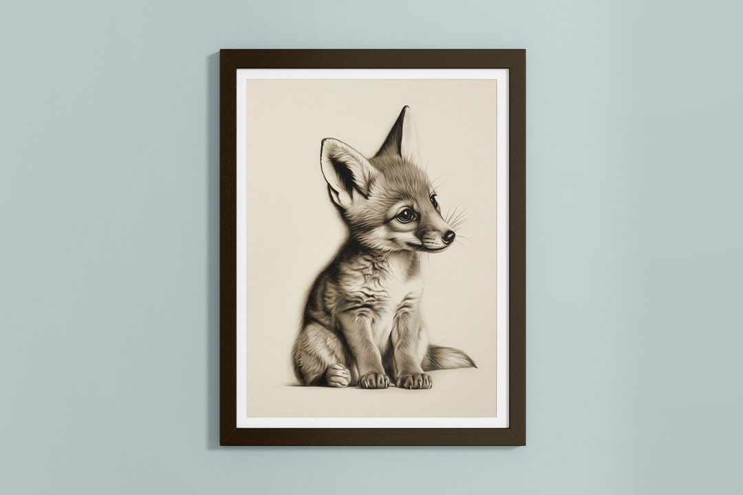 Baby Fox Baby Forest Animals, Printable Art, Nursery Wall Art, Baby