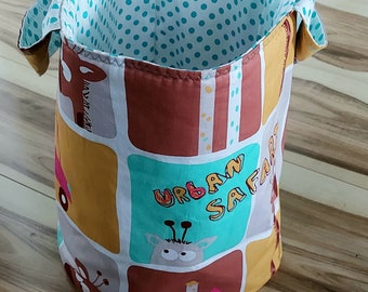 Spielzeugbox, Spielzeugkorb, Spielsack, Spielzeugaufbewahrung aus Stoff, Spielzeugtonne XXL, Spielzeugtasche, Spielzeugaufbewahrung Zootiere