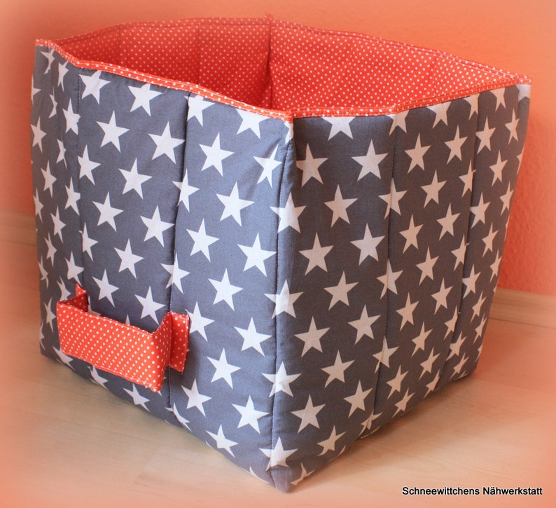 Toy box, toy basket, play bag, fabric toy storage, toy bin XXL, toy bag, toy storage stars image 2