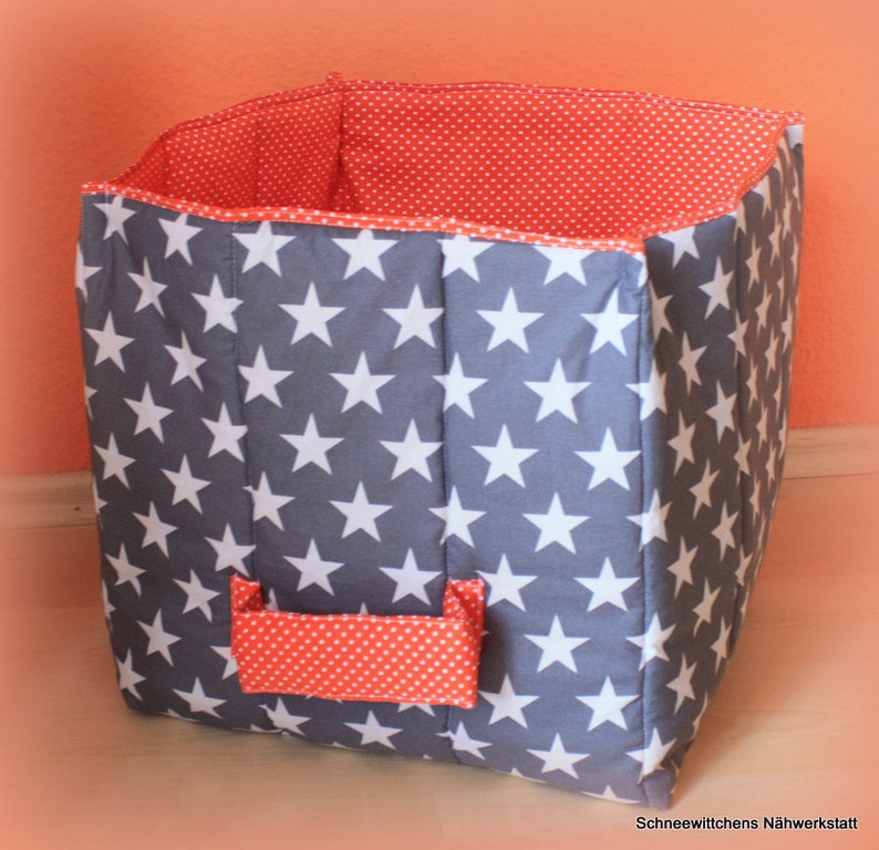 Toy box, toy basket, play bag, fabric toy storage, toy bin XXL, toy bag, toy storage stars image 1