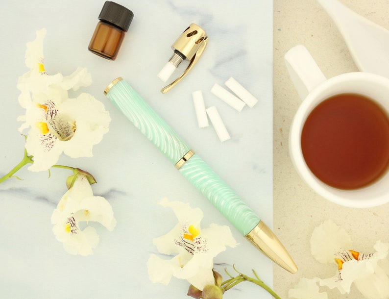 Essential Oil Aromatherapy Diffuser Pen Gold Handmade sea foam Etsy