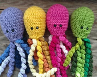 Patrón Digital para Pulpo Bebé Premie a Crochet