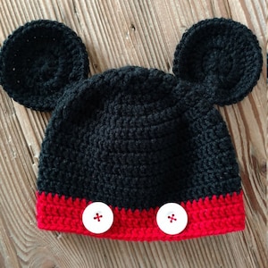 PATTERN Crochet Baby Mouse Hat with buttons DIY