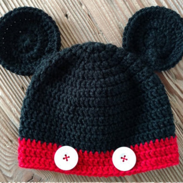 PATTERN Crochet Baby Mouse Hat with buttons DIY