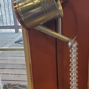 Crystal Pouring Water Watering Can- Cascade Version - Sun Catcher - Copper & Galvanized Steel - Garden Art Decor Gift - FREE SHIPPING