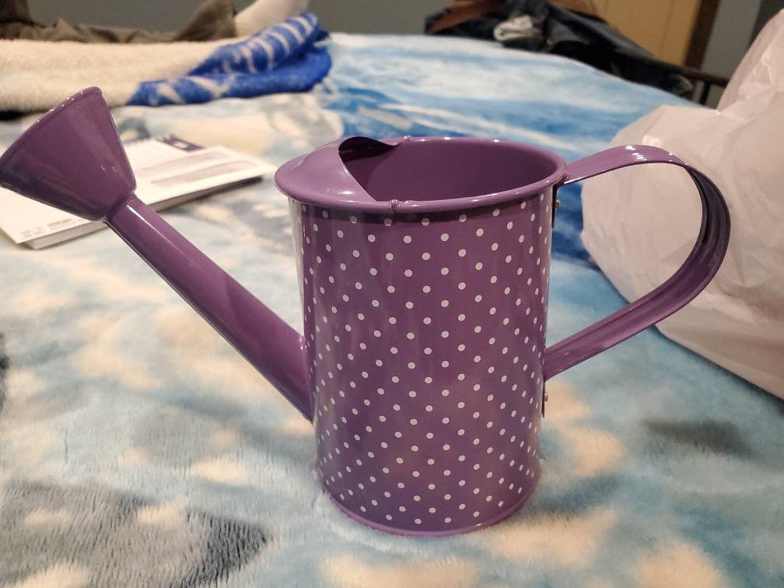 Whimsical Crystal Pouring Watering Can Polka Dot Metal Etsy UK