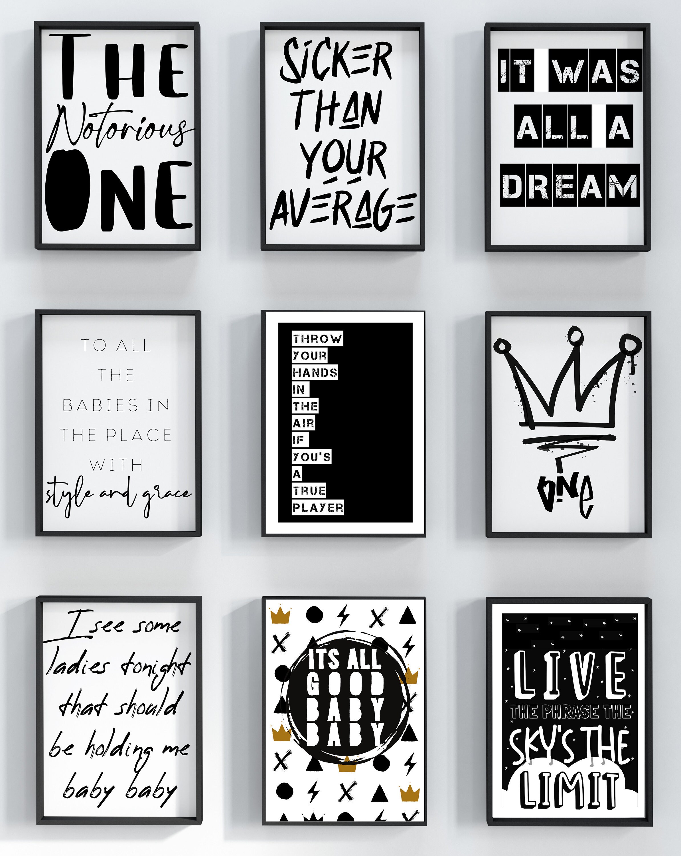 The Notorious BIG ONE sign bundle set of 9-first birthday party decor…