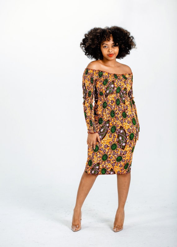 open lace back dress Final Sale Plus Size Off The Shoulder Tiered Ruffle Dress in Orange Multi Color