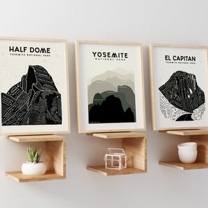 The Yosemite Collection | Yosemite Gift | Yosemite National Park Wall Art | Half Dome | El Capitan