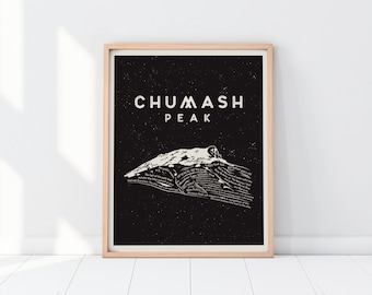 Chumash Peak Art Print | San Luis Obispo Wall Art | SLO Hiking Trails Wall Art | Cal Poly Grad Gift | Central Coast California Home Decor