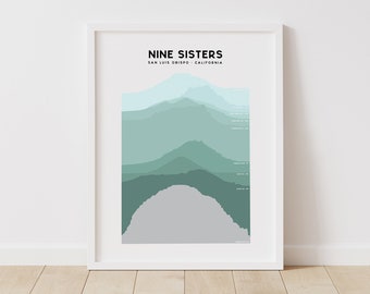 Elevations of Nine Sisters Art Print