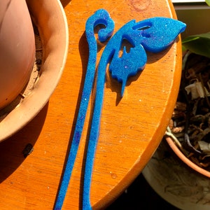 Blue Butterfly Hair Bun Holder